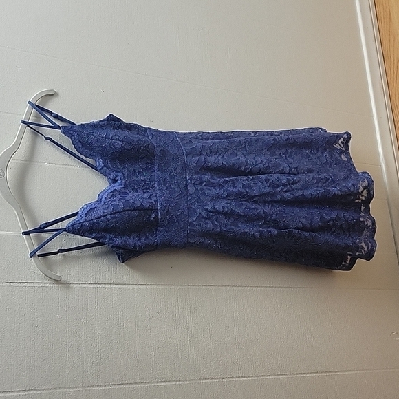 Teeze Me Denim Blue Lace Short Formal size 5/6 - Picture 11 of 16